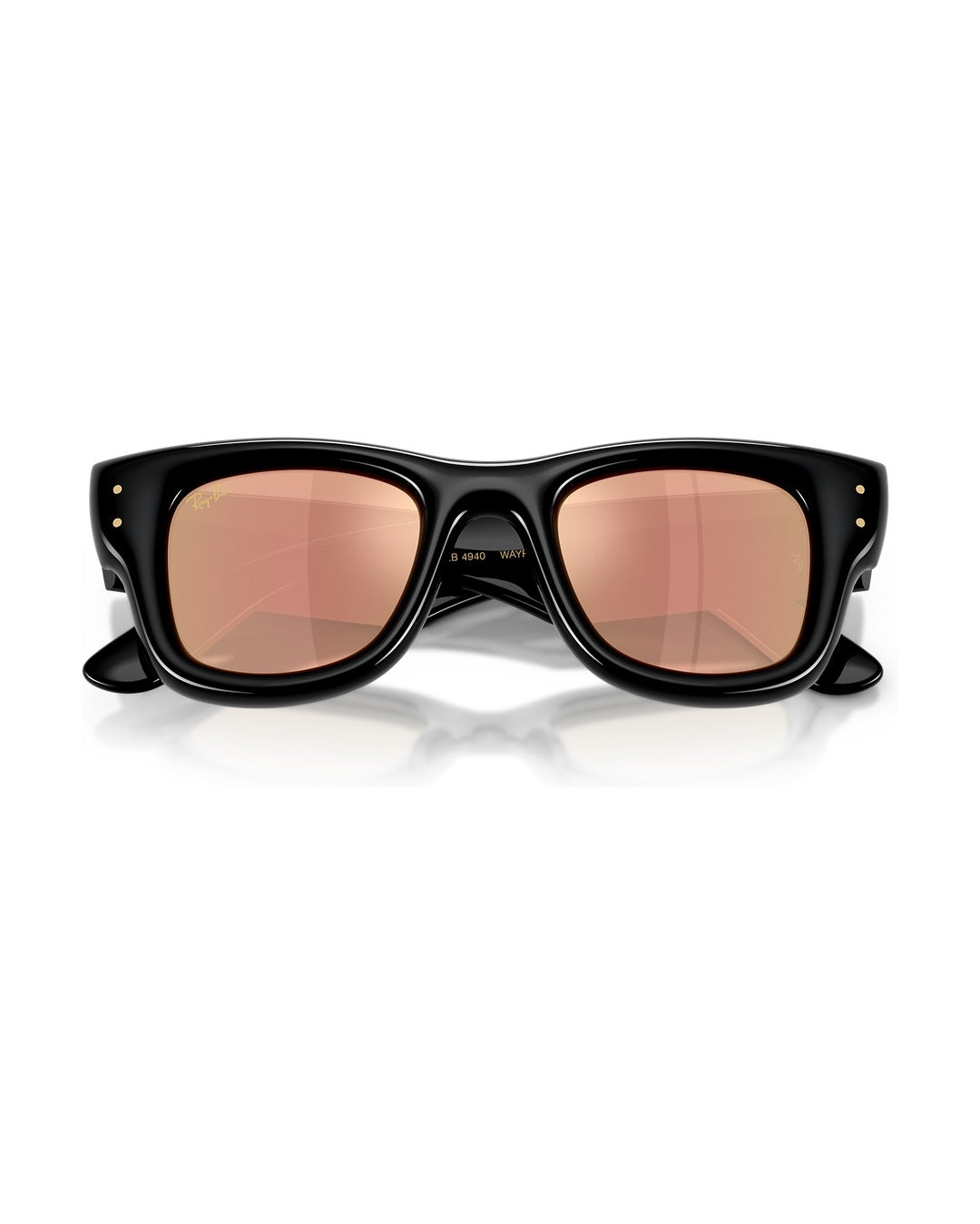 A$AP Rocky Wayfarer Puffer Sunglasses - Black/Dark Brown Mirror Rose Gold - Ray-Ban