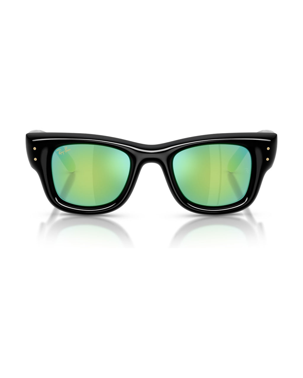 A$AP Rocky Wayfarer Puffer Sunglasses - Black/Green Mirror Green 632 - Ray-Ban