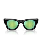A$AP Rocky Wayfarer Puffer Sunglasses - Black/Green Mirror Green 632 - Ray-Ban