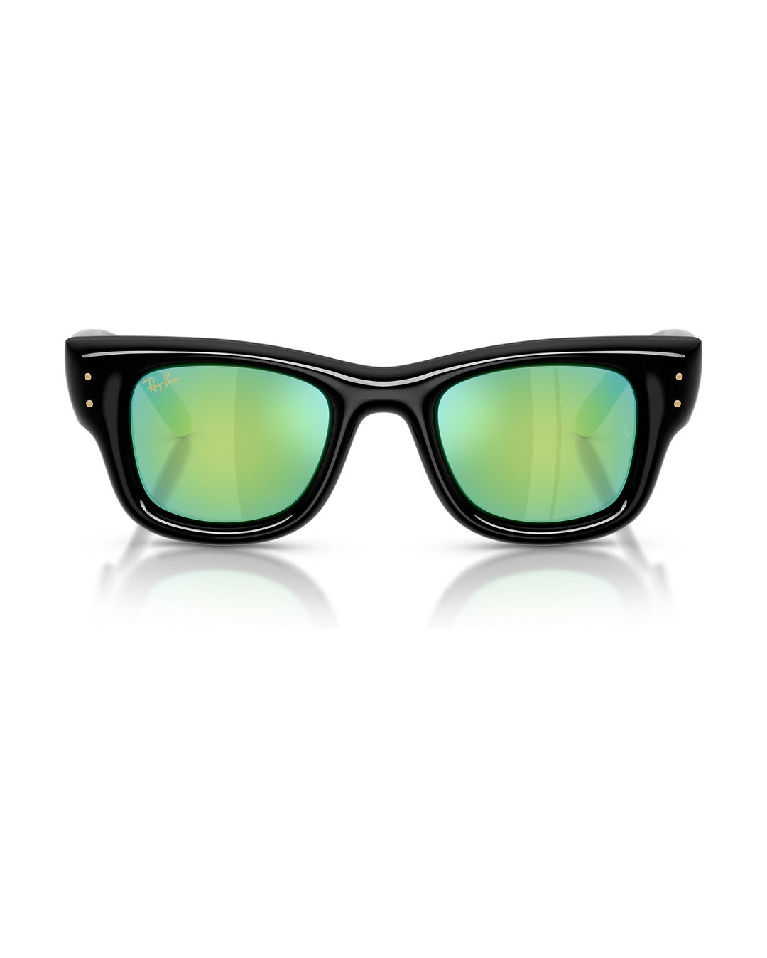 A$AP Rocky Wayfarer Puffer Sunglasses - Black/Green Mirror Green 632 - Ray-Ban
