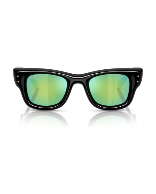 A$AP Rocky Wayfarer Puffer Sunglasses - Black/Green Mirror Green 632 - Ray-Ban