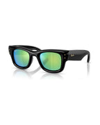 A$AP Rocky Wayfarer Puffer Sunglasses - Black/Green Mirror Green 632 - Ray-Ban