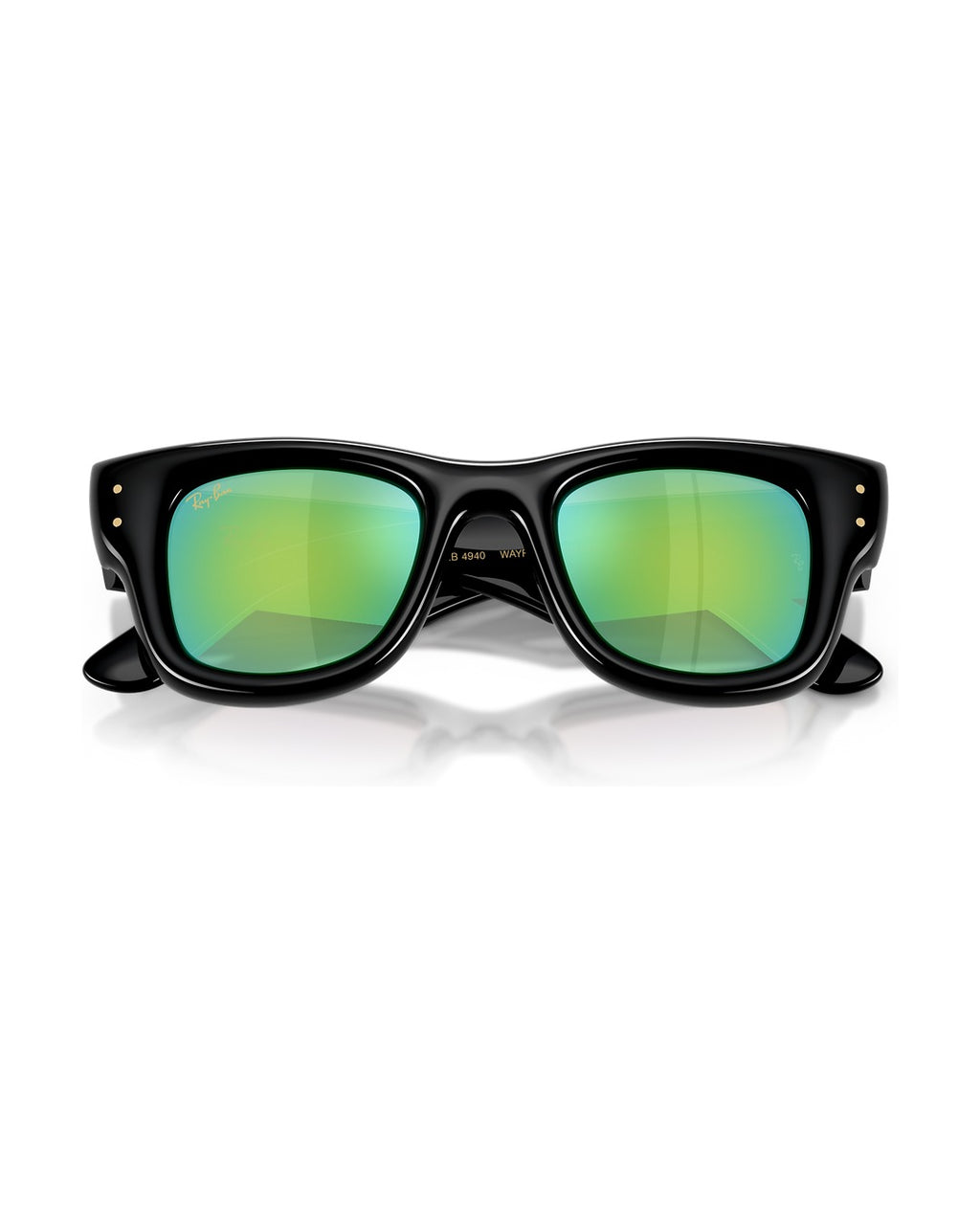 A$AP Rocky Wayfarer Puffer Sunglasses - Black/Green Mirror Green 632 - Ray-Ban