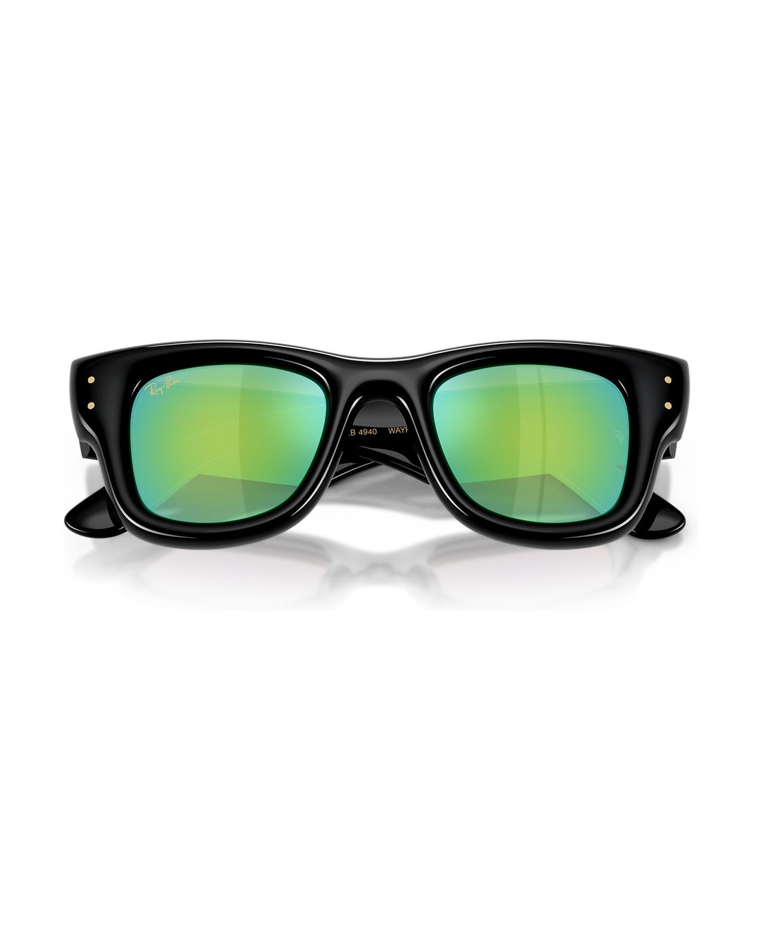 A$AP Rocky Wayfarer Puffer Sunglasses - Black/Green Mirror Green 632 - Ray-Ban