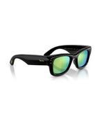 A$AP Rocky Wayfarer Puffer Sunglasses - Black/Green Mirror Green 632 - Ray-Ban