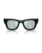 A$AP Rocky Wayfarer Puffer Sunglasses - Black/Green Mirror Silver Plan - Ray-Ban