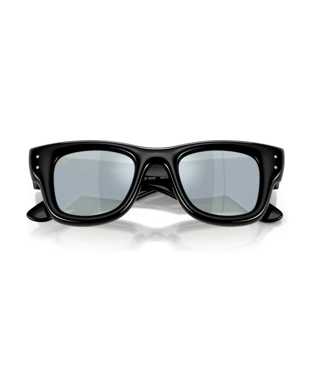 A$AP Rocky Wayfarer Puffer Sunglasses - Black/Green Mirror Silver Plan - Ray-Ban