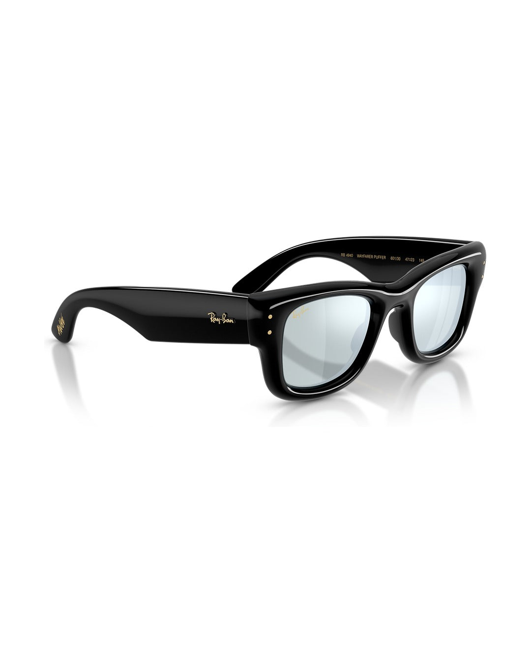 A$AP Rocky Wayfarer Puffer Sunglasses - Black/Green Mirror Silver Plan - Ray-Ban