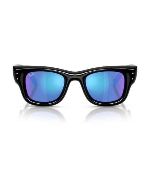 A$AP Rocky Wayfarer Puffer Sunglasses - Black/Light Green Mirror Blue - Ray-Ban
