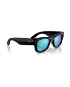 A$AP Rocky Wayfarer Puffer Sunglasses - Black/Light Green Mirror Blue - Ray-Ban