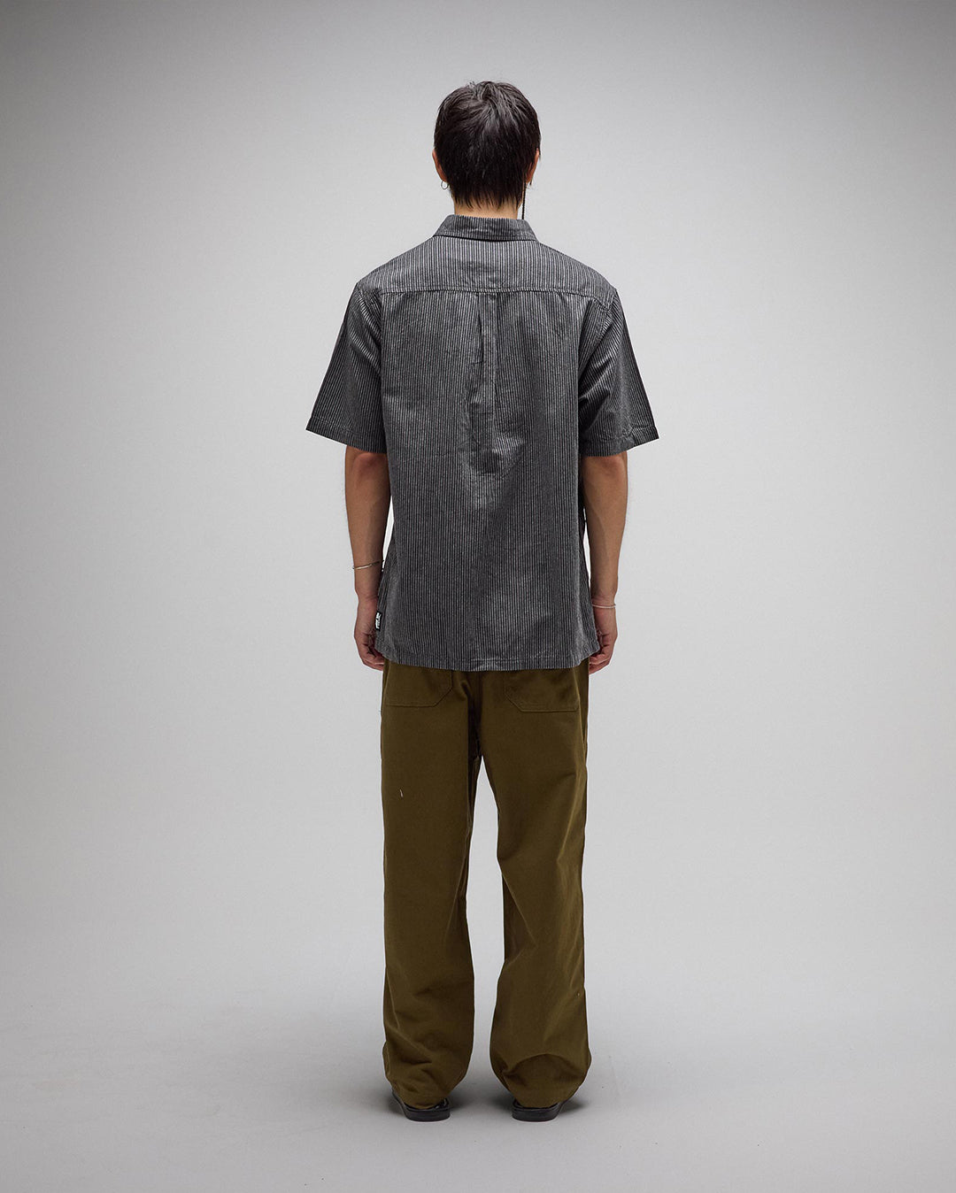 Reynolds Stripe Short Sleeve Shirt - Worn Black - Former