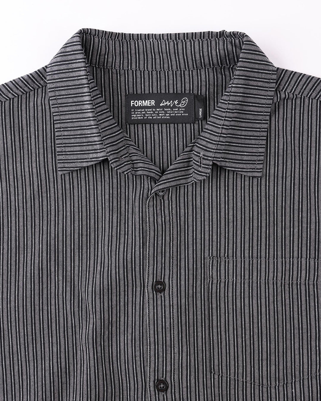Reynolds Stripe Short Sleeve Shirt - Worn Black - Former
