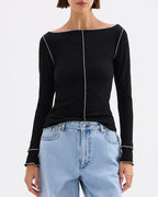 Ria Top - Black - Nude Lucy