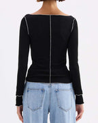 Ria Top - Black - Nude Lucy