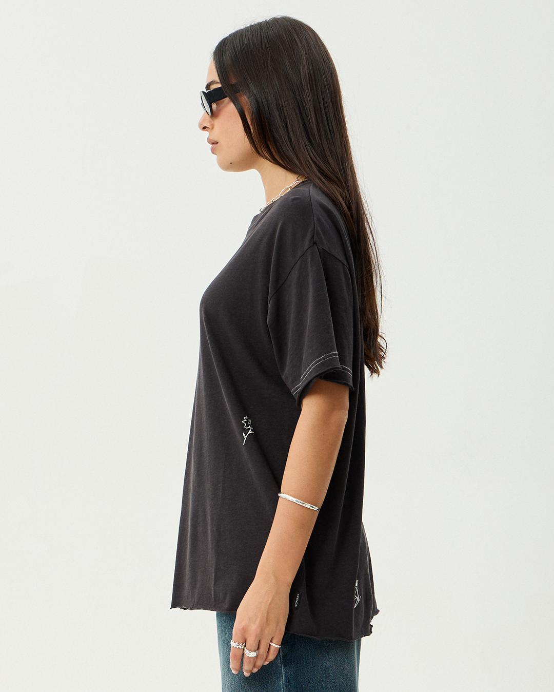 Rise - Hemp Oversized Tee - Stone Black - Afends