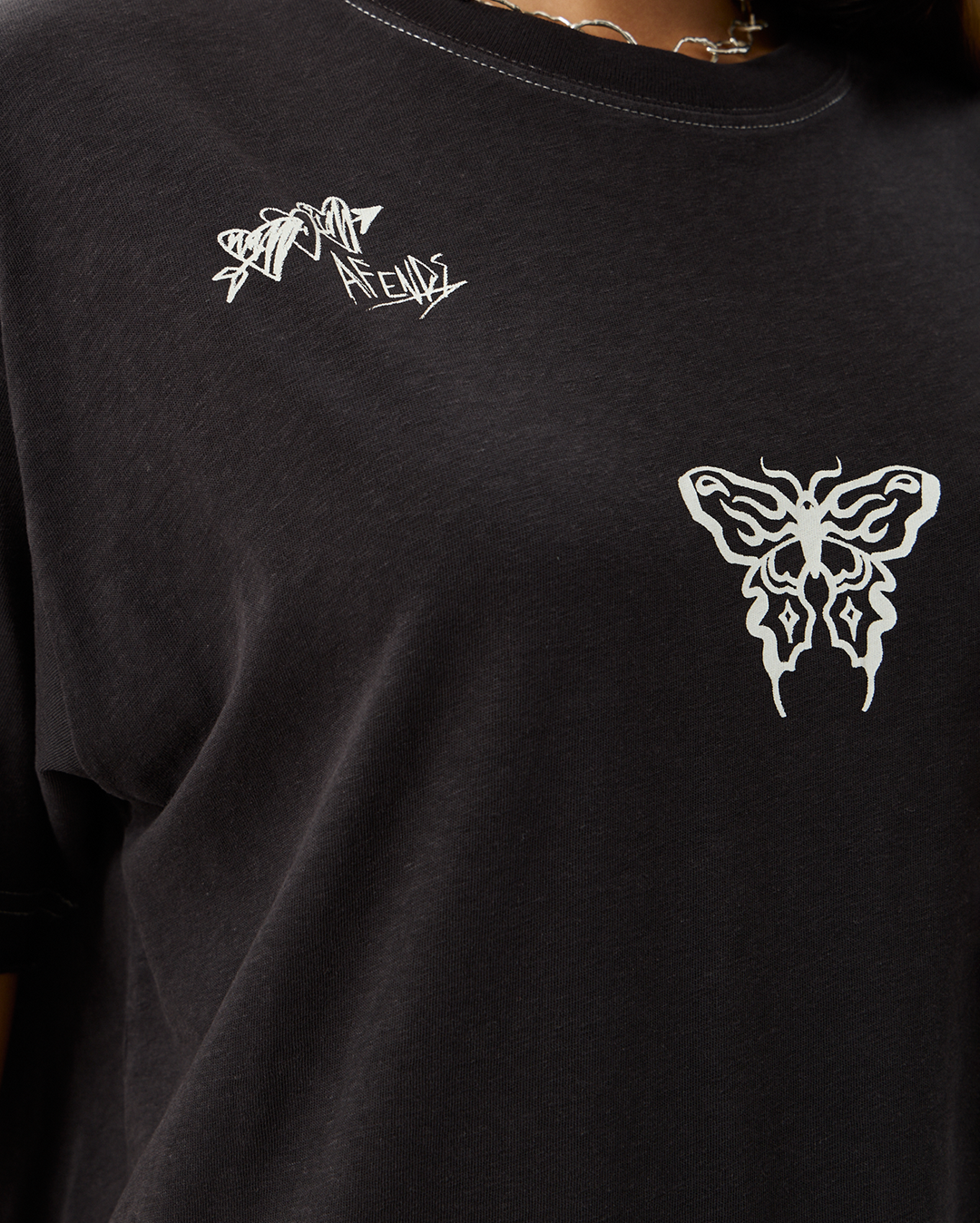 Rise - Hemp Oversized Tee - Stone Black - Afends