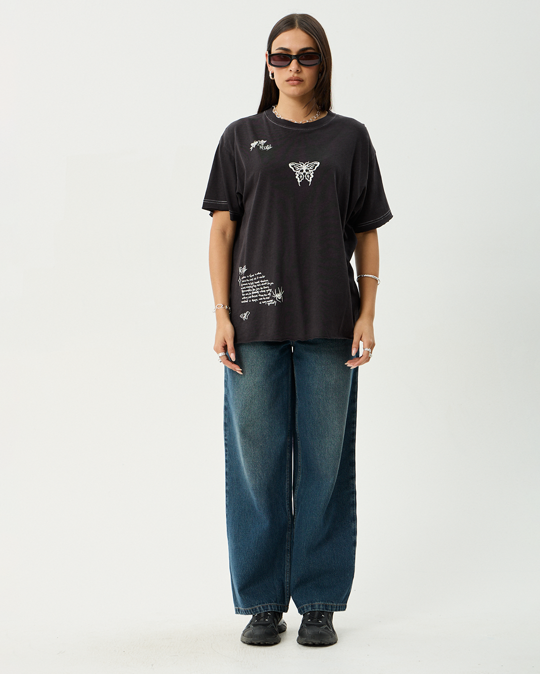 Rise - Hemp Oversized Tee - Stone Black - Afends
