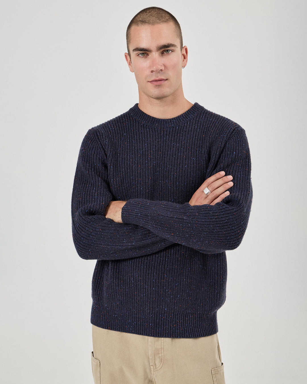 Fishermans Tweed Crew - Dark Navy - Rollas