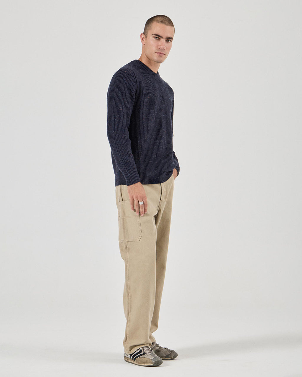 Fishermans Tweed Crew - Dark Navy - Rollas