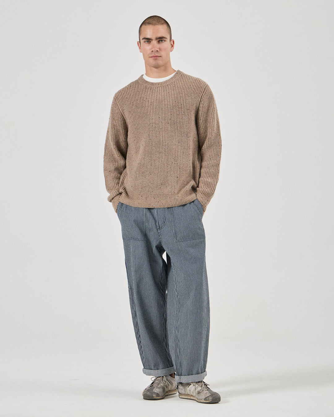 Fishermans Tweed Crew - Linseed - Rollas