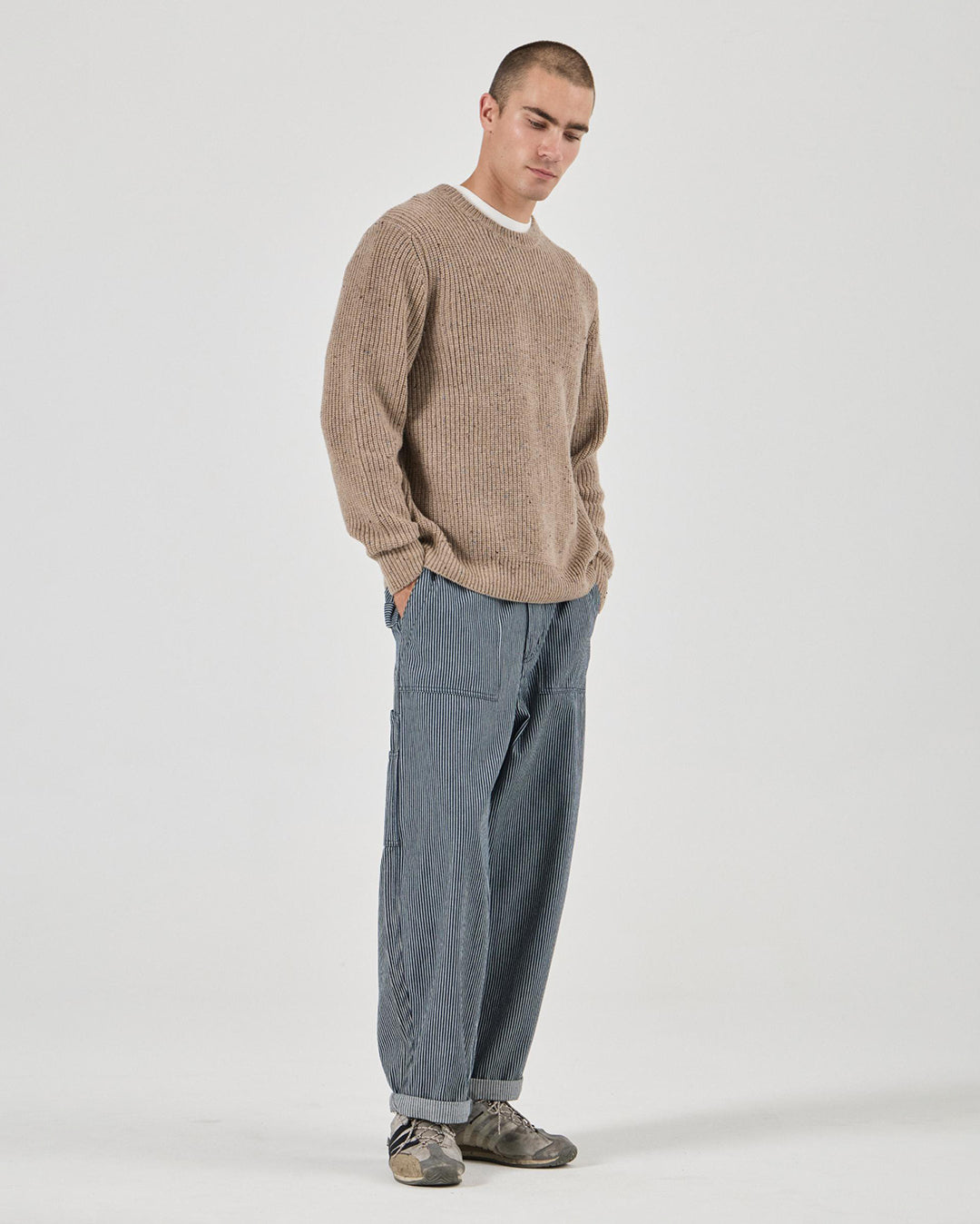 Fishermans Tweed Crew - Linseed - Rollas