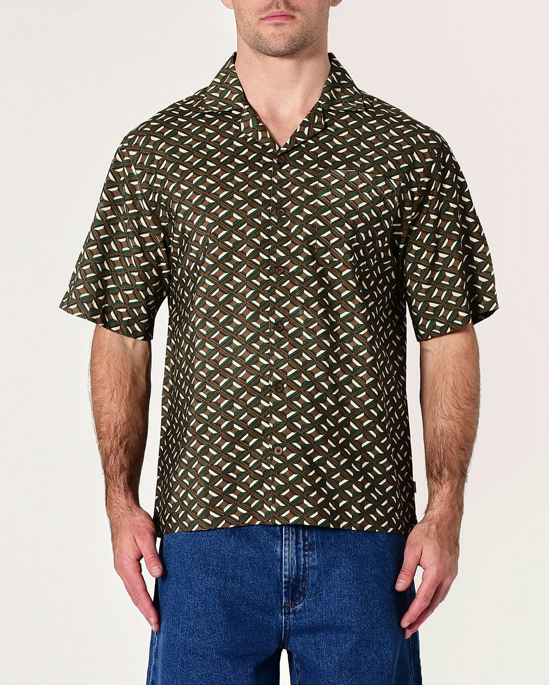 Kingpin Bowler Short Sleeve Shirt - Pine - Rollas
