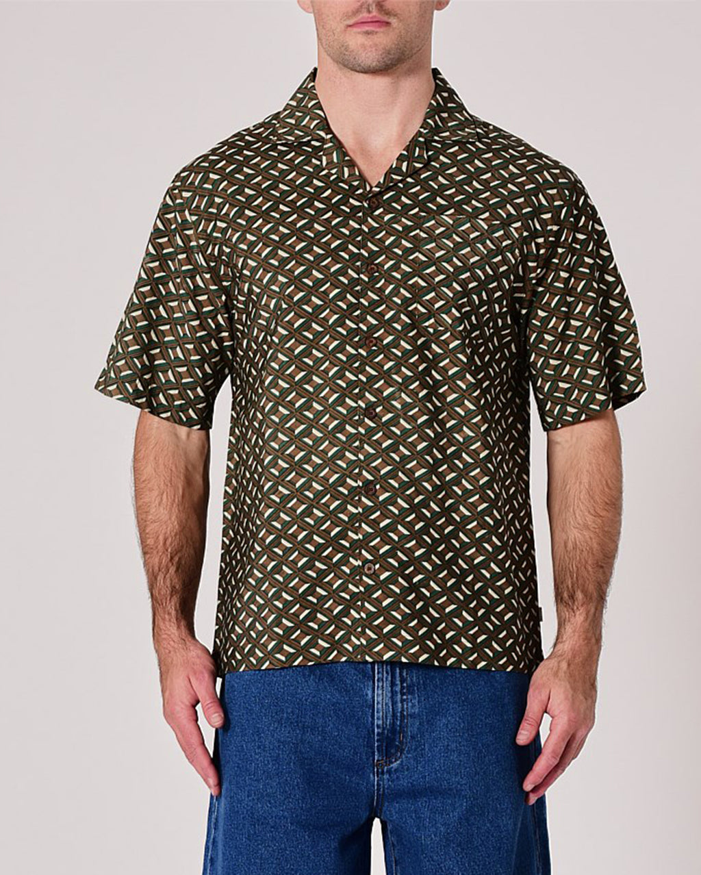 Kingpin Bowler Short Sleeve Shirt - Pine - Rollas