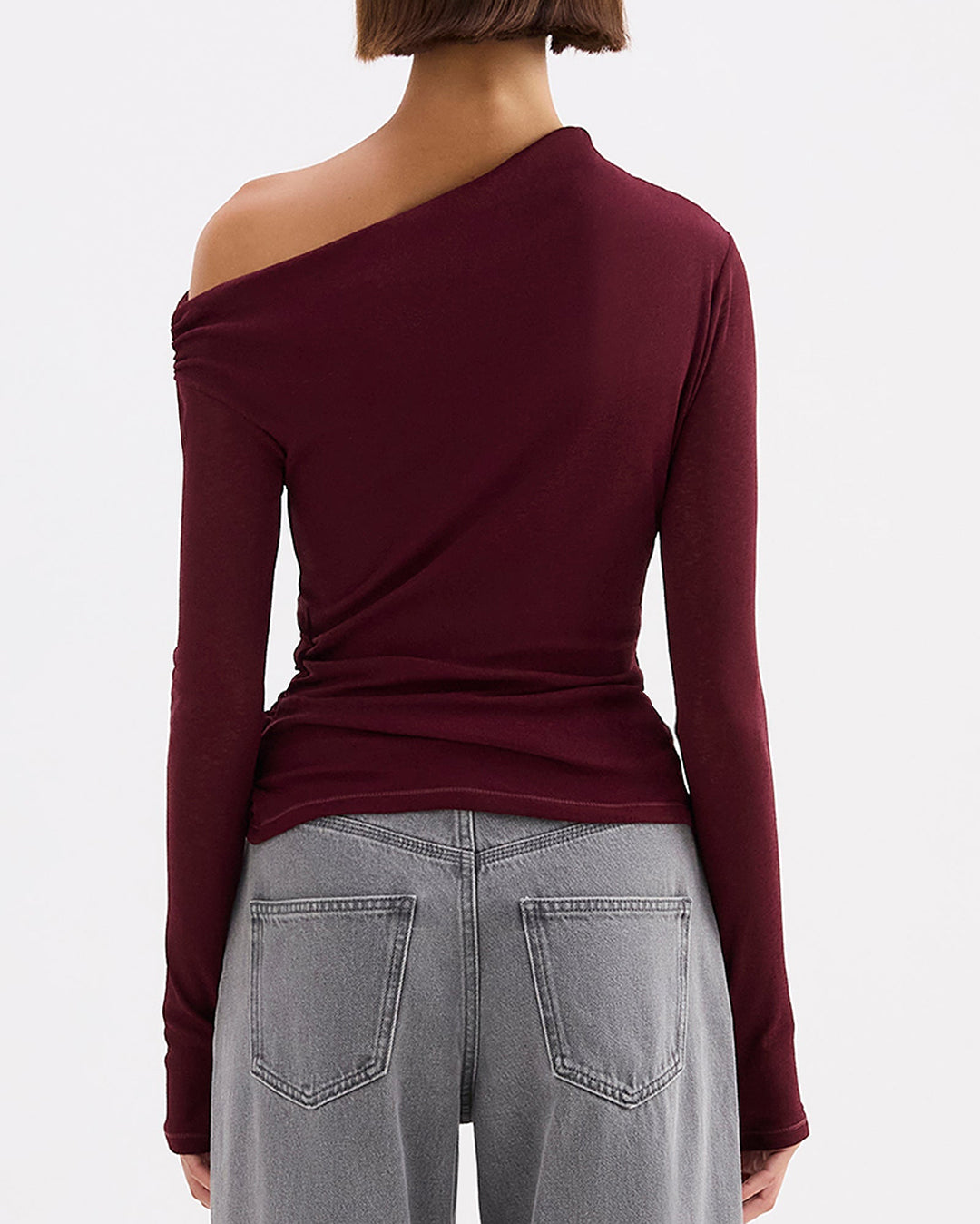 Rue Mesh LS Top - Merlot - Nude Lucy