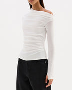 Rue Mesh LS Top - Salt - Nude Lucy
