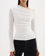 Rue Mesh LS Top - Salt - Nude Lucy