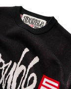 Brush Knit Sweater - Black - S-Double