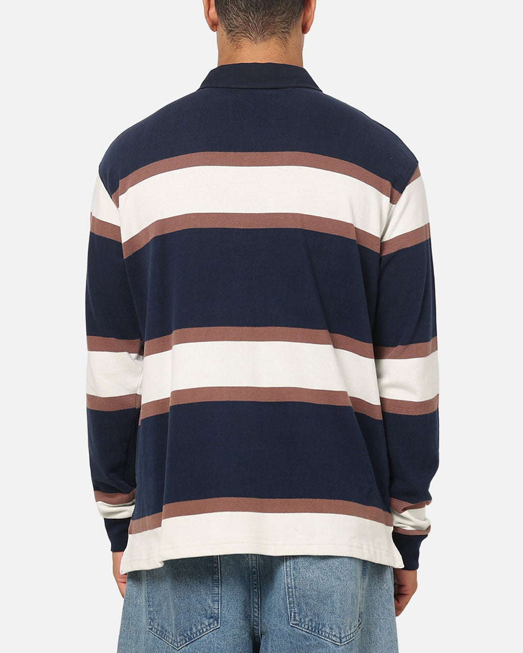 Chain Stitch Long Sleeve Rugby - Navy - S-Double