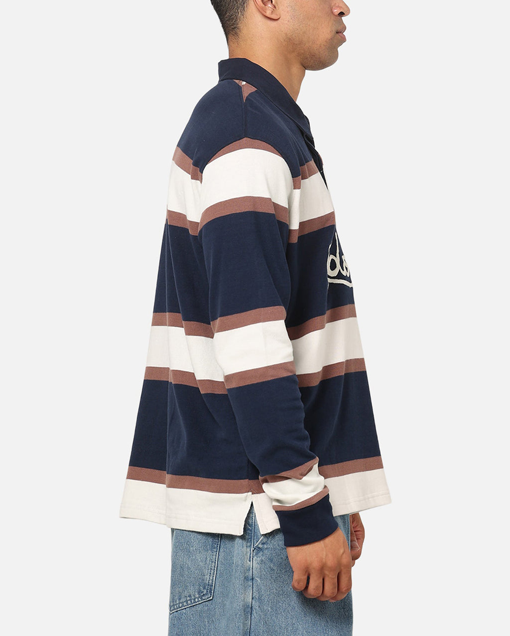 Chain Stitch Long Sleeve Rugby - Navy - S-Double