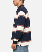 Chain Stitch Long Sleeve Rugby - Navy - S-Double