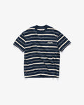 Cursive Stripe T-Shirt - Navy/Natural - S-Double