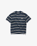 Cursive Stripe T-Shirt - Navy/Natural - S-Double
