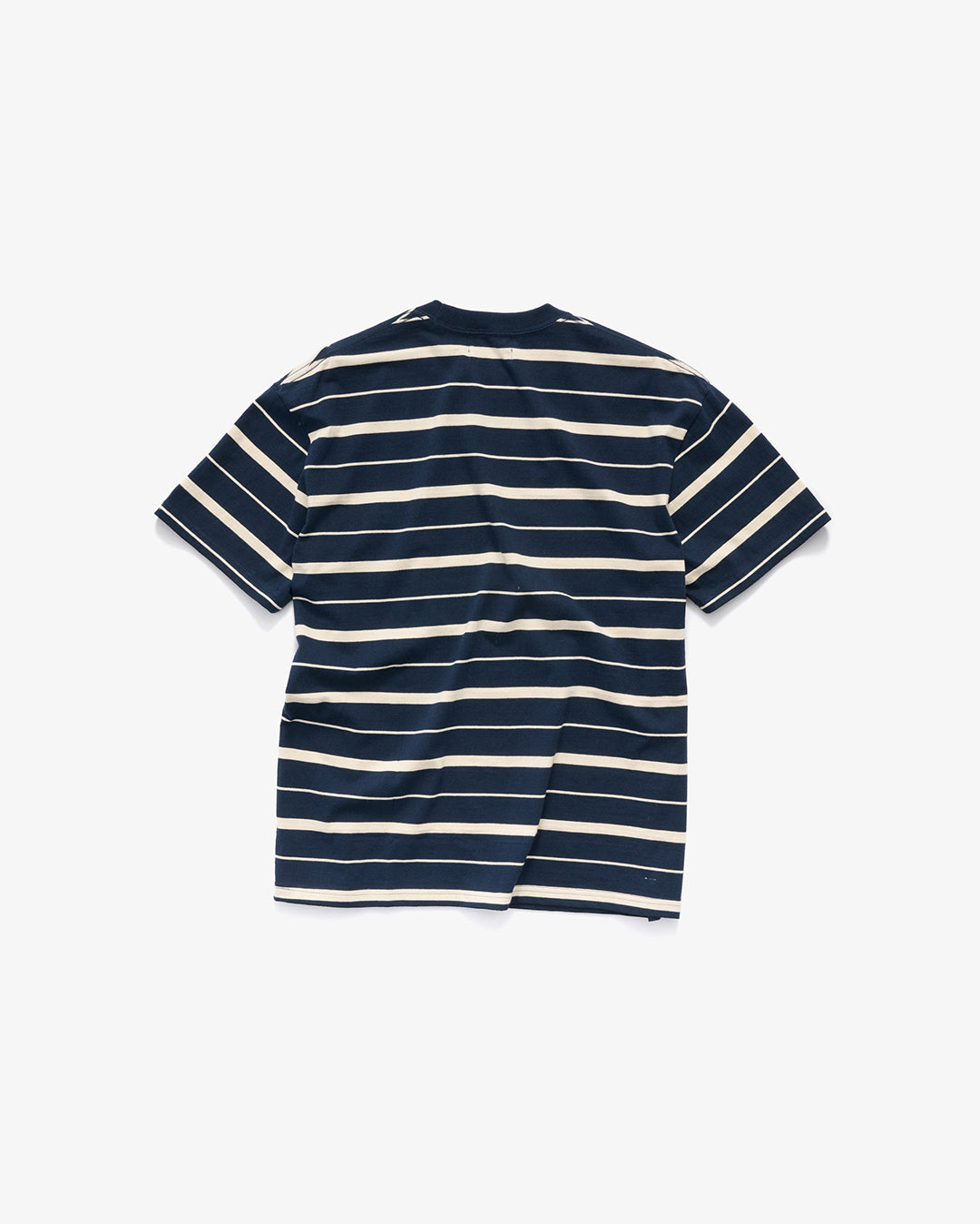Cursive Stripe T-Shirt - Navy/Natural - S-Double