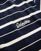 Cursive Stripe T-Shirt - Navy/Natural - S-Double