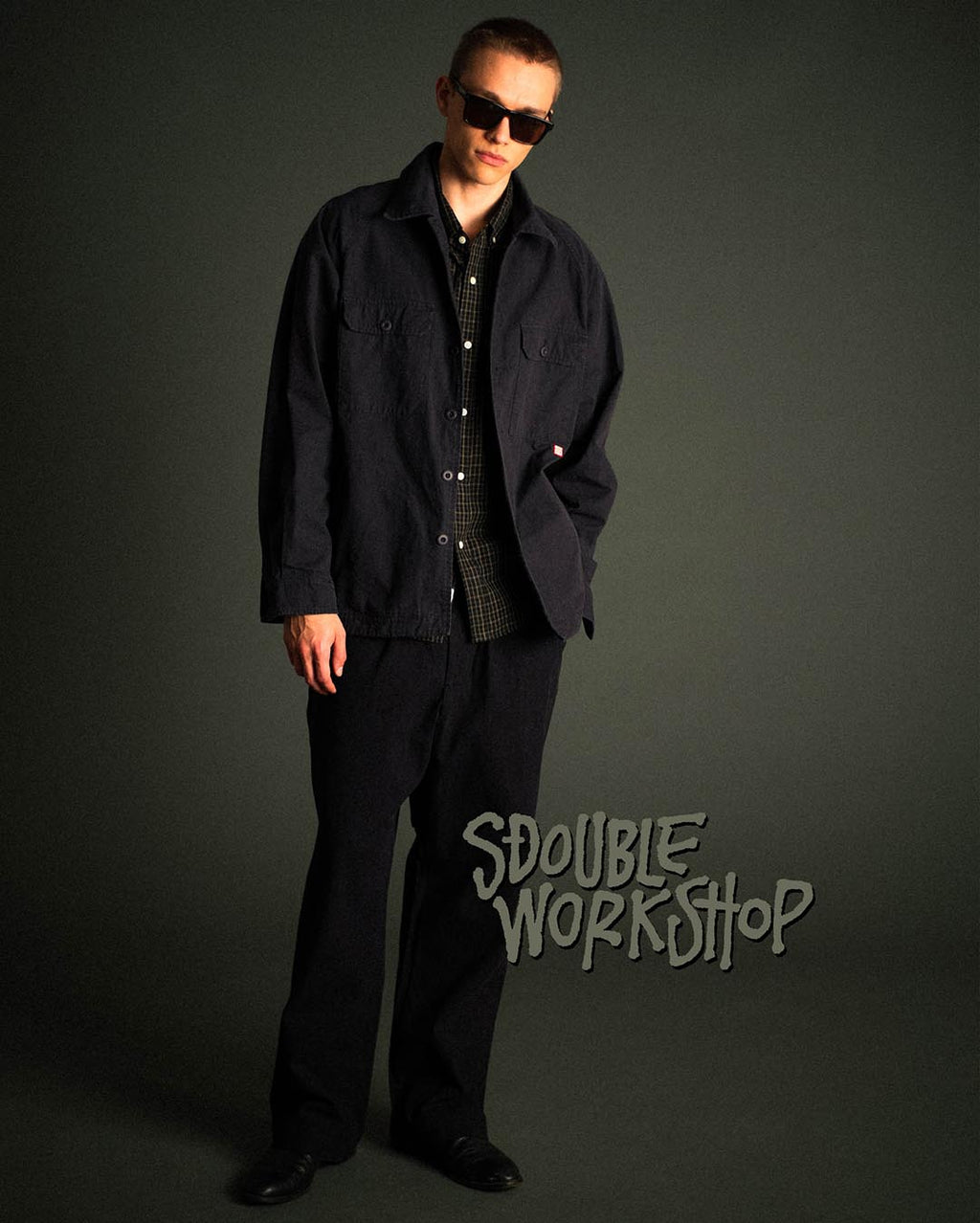 Riven Plaid Classic Shirt - Black - S-Double