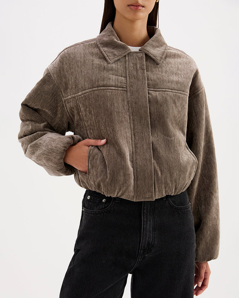 Sabina Bomber - Driftwood - Nude Lucy
