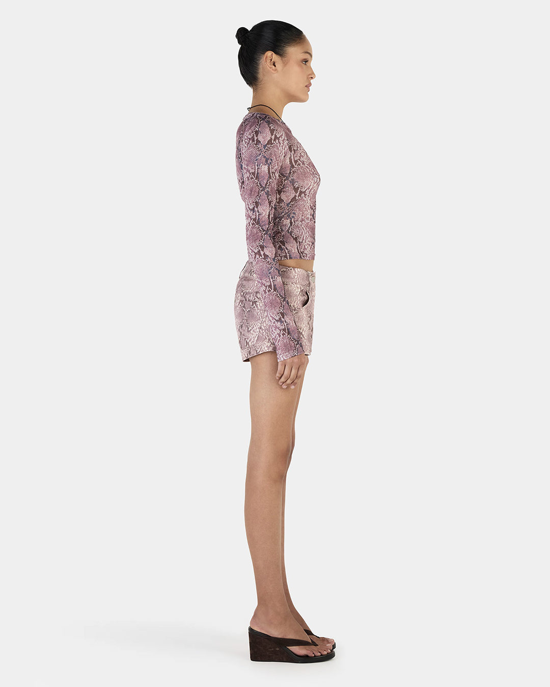 Sade Long Sleeve Top - Mauve Snake - Ownley