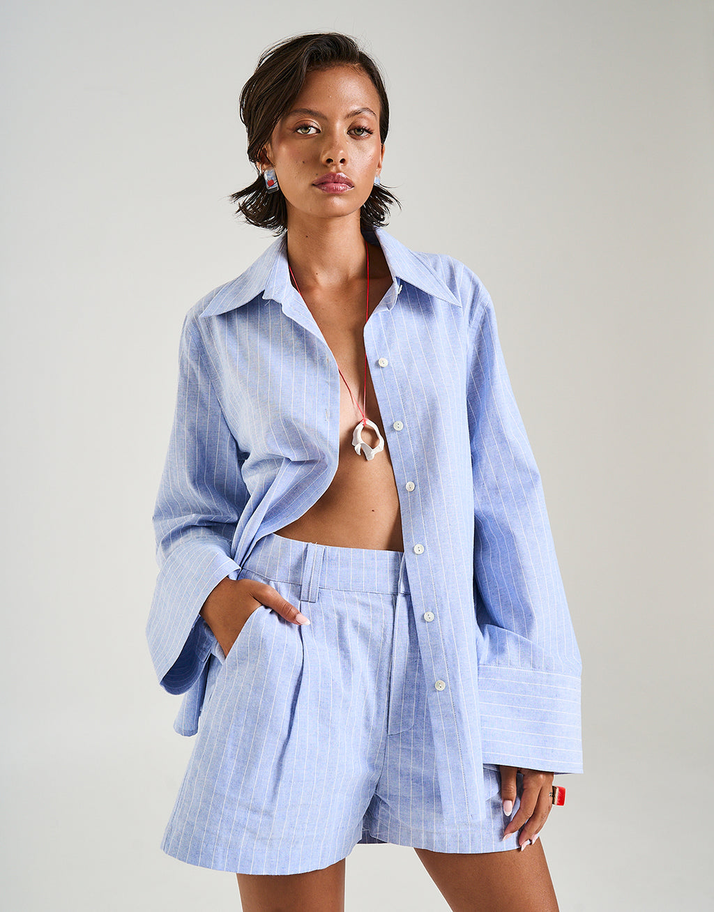Cuff Shirt - Sea Stripe