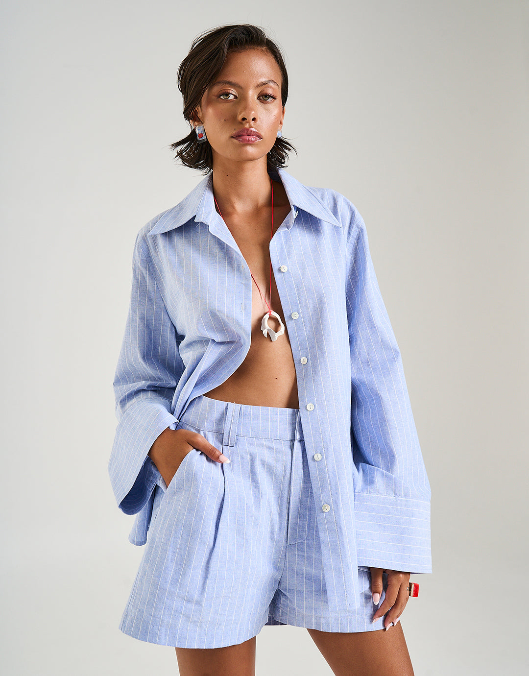Cuff Shirt - Sea Stripe