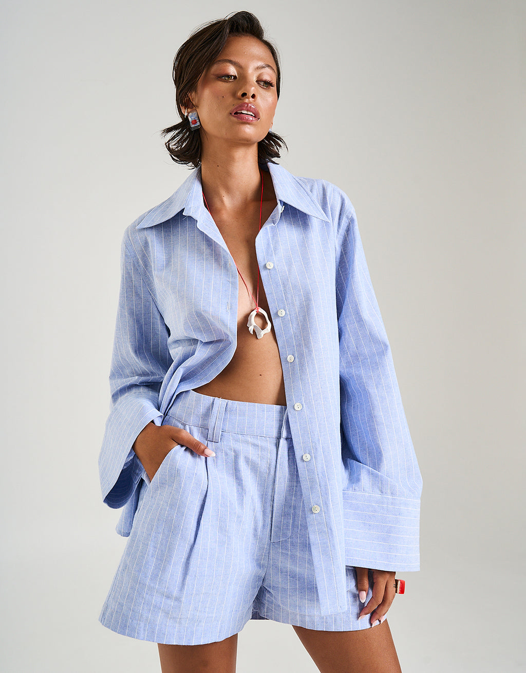 Tailored Shorts - Sea Stripe