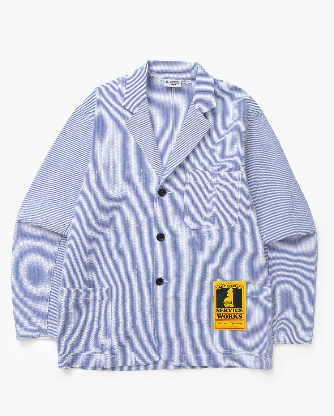 Service Works Seersucker Server Suit Jacket - Navy Stripe | Wally NZ