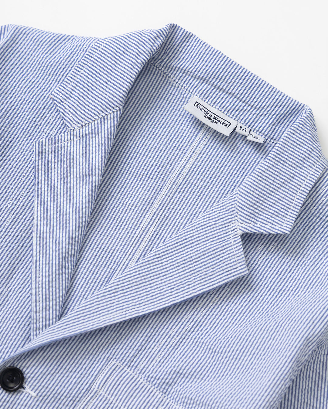 Seersucker Server Suit Jacket - Navy Stripe - Service Works