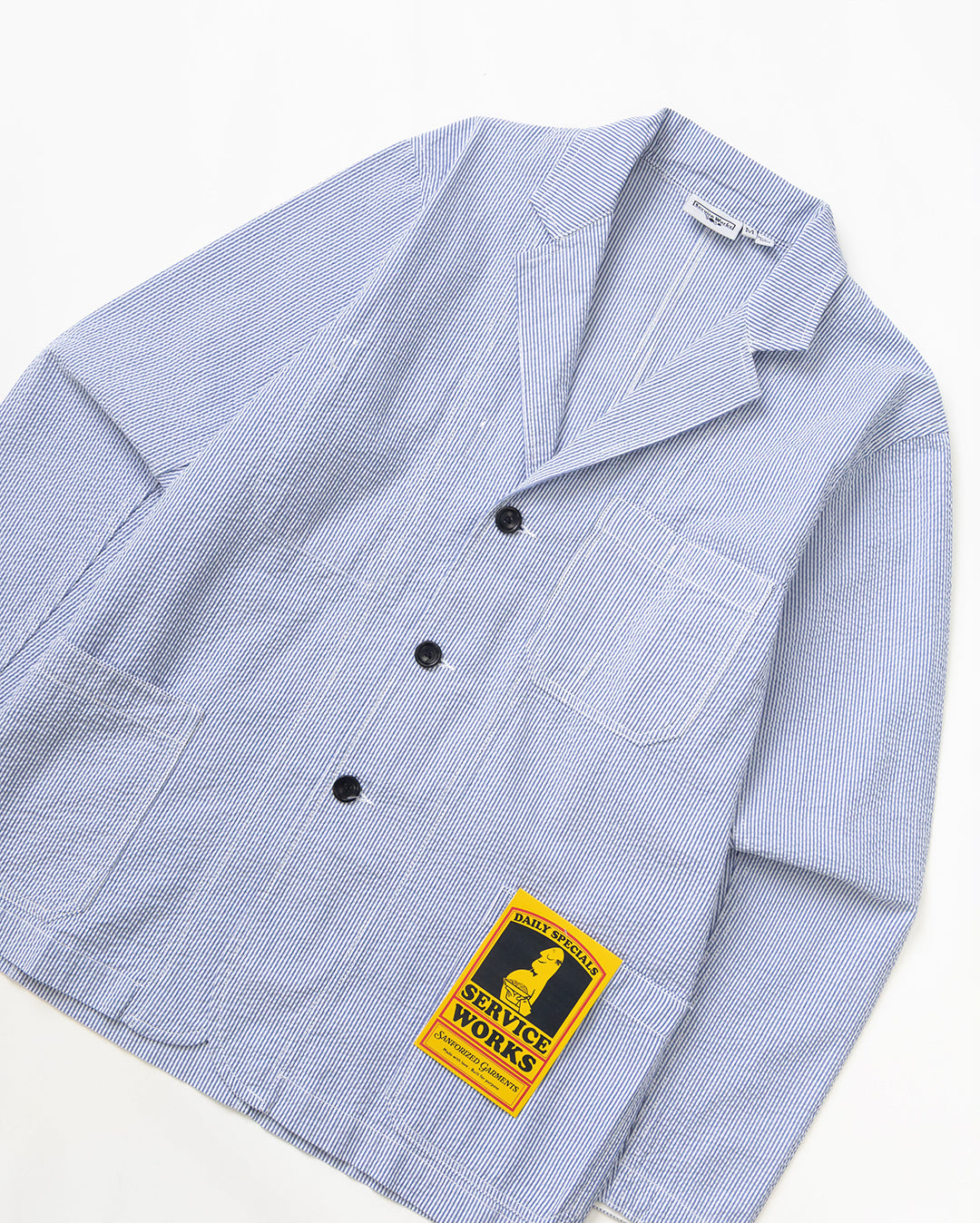 Seersucker Server Suit Jacket - Navy Stripe - Service Works
