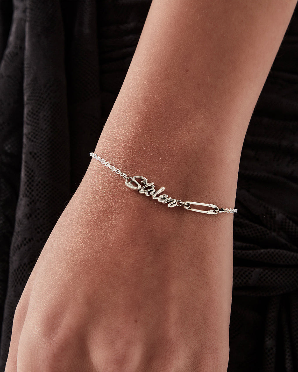 Sentimental Script Bracelet - Silver - Stolen Girlfriends Club