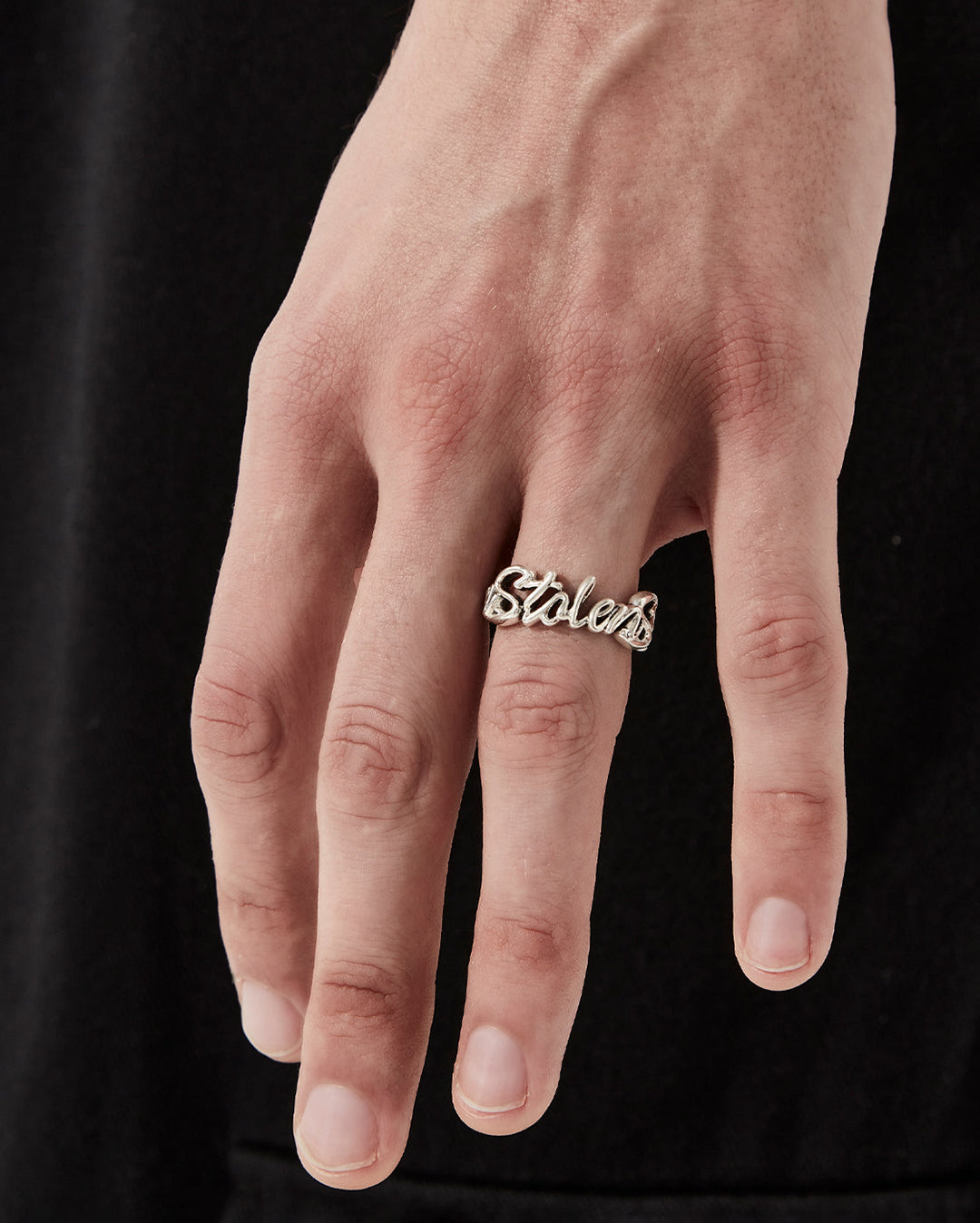 Sentimental Script Ring - Silver - Stolen Girlfriends Club