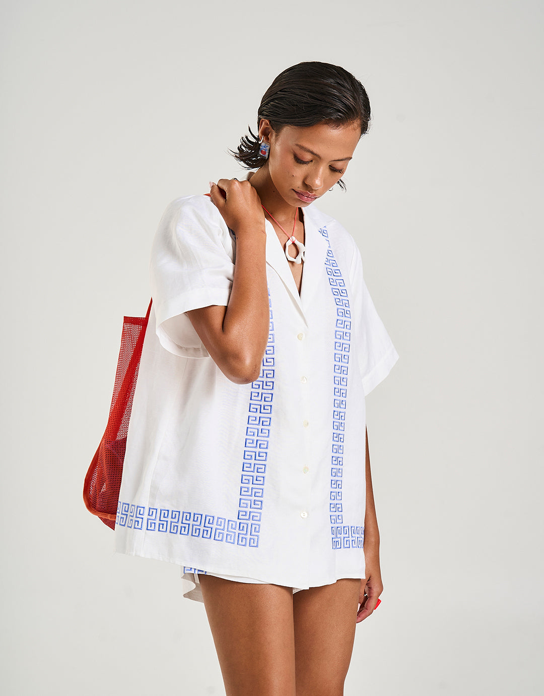 Collared Short Sleeve Shirt - Sol Script